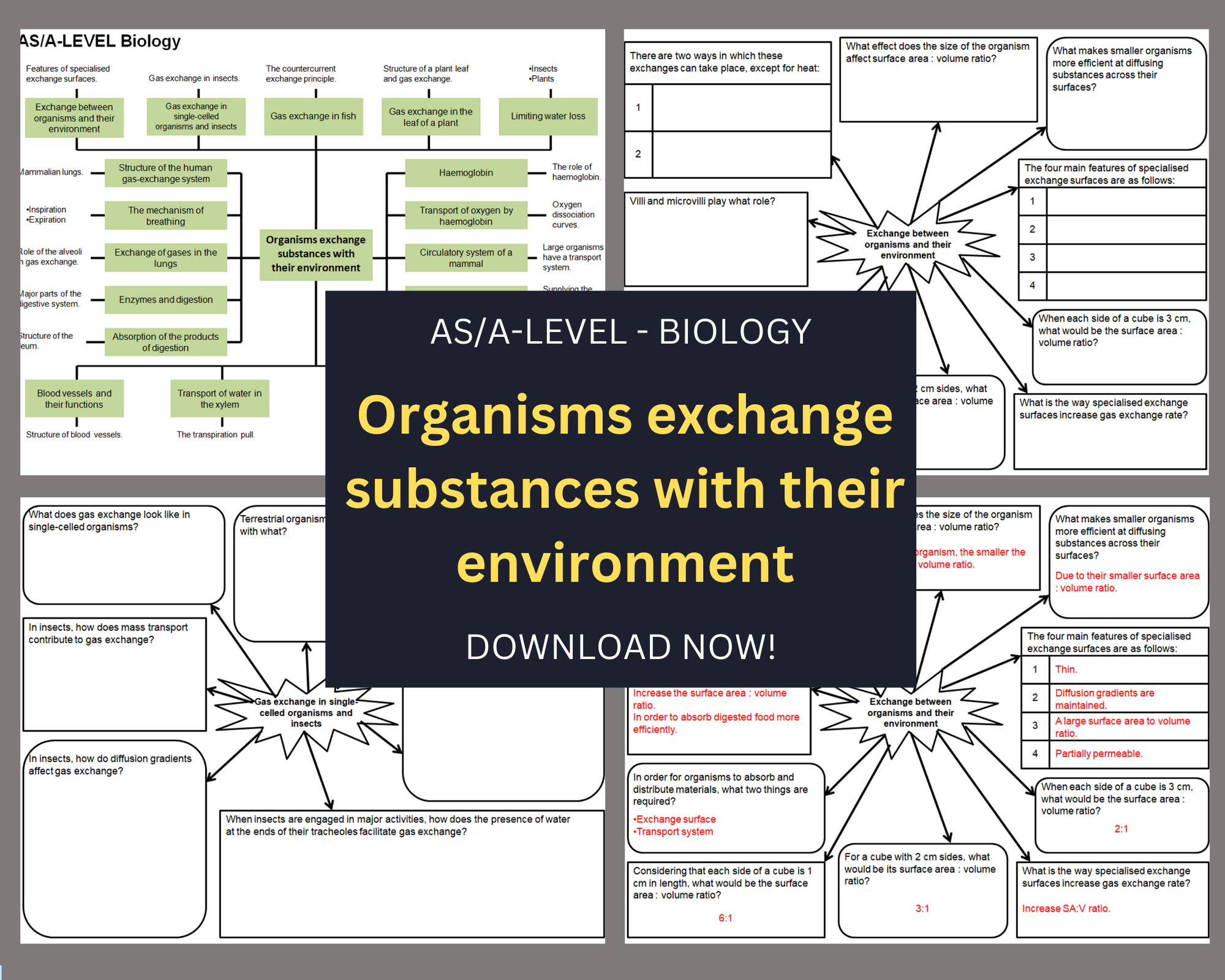 Environmental Exchange Organisms exchange substances with their environment - Mind Maps ...