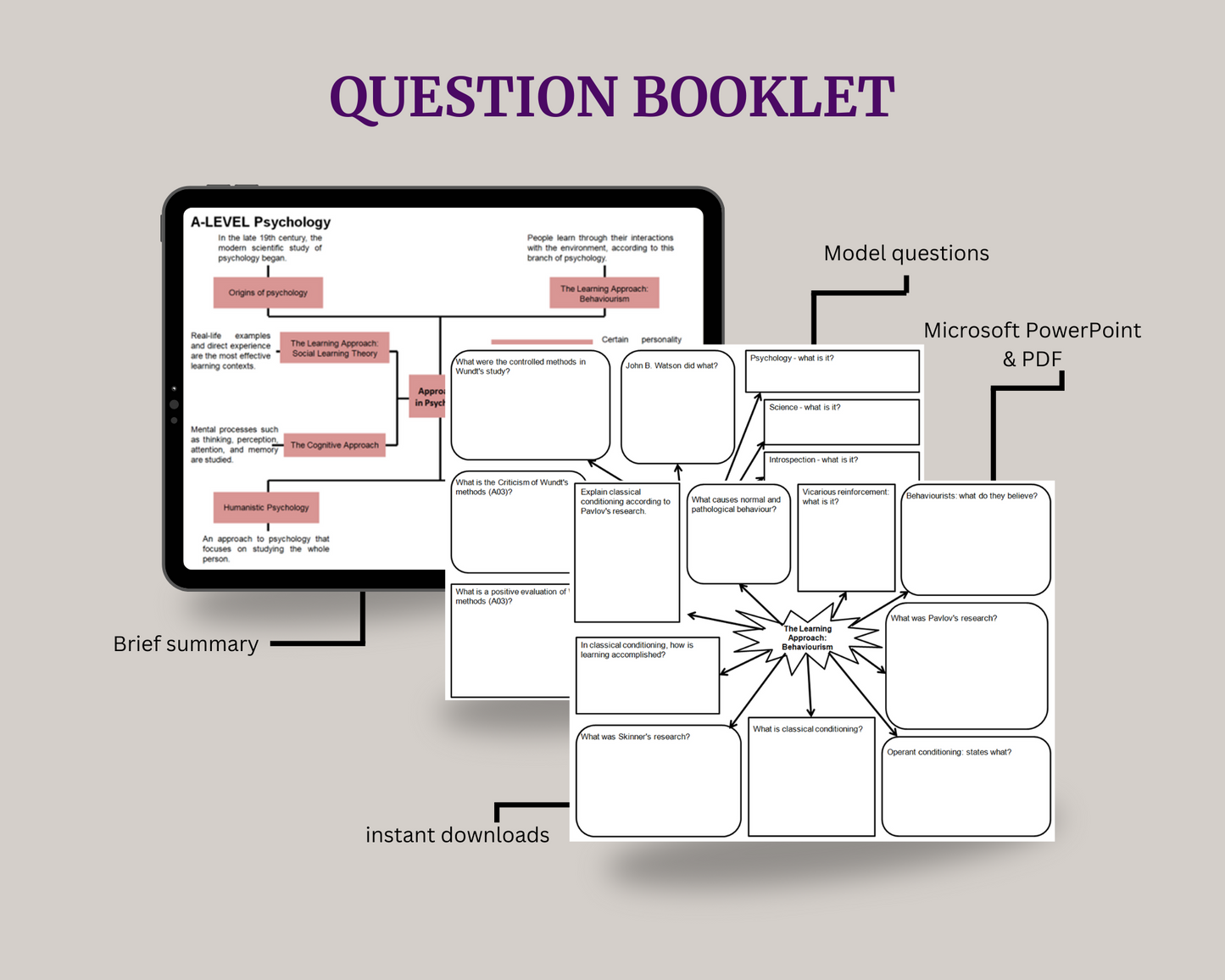 YEAR 2 A-Level Psychology Study Bundle - Mind Maps